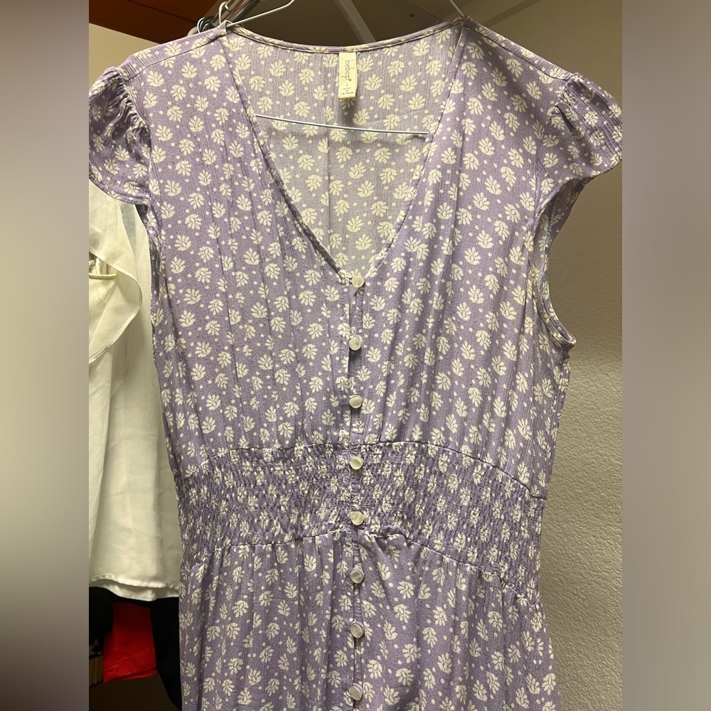 Purple high low casual dress